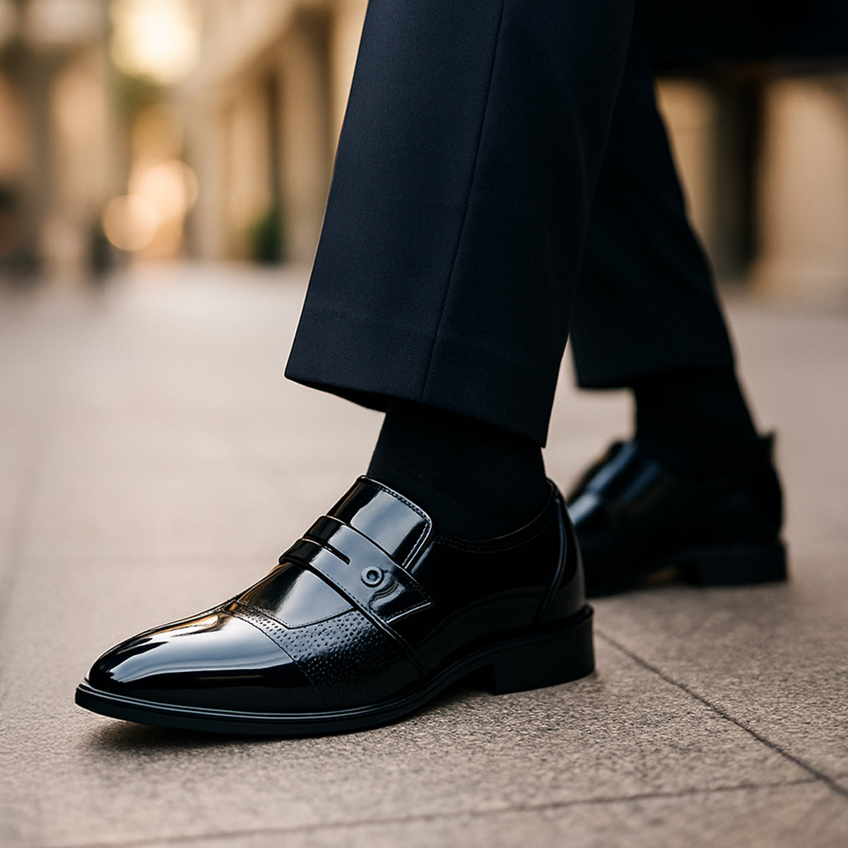 The Sirmione Men’s Patent Leather Loafers – Luxury Slip On Formal Dress Shoe
