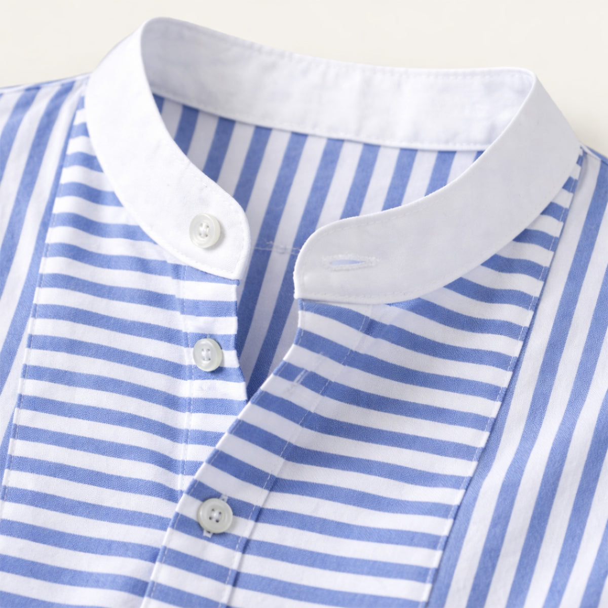 The Glenbrook Men’s Lightweight Slim Fit Striped Stand Collar Shirt