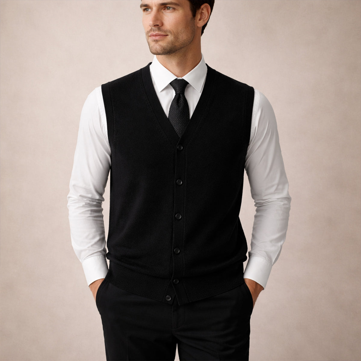 The Dolcedo Men’s Button Down Knit Sweater Vest