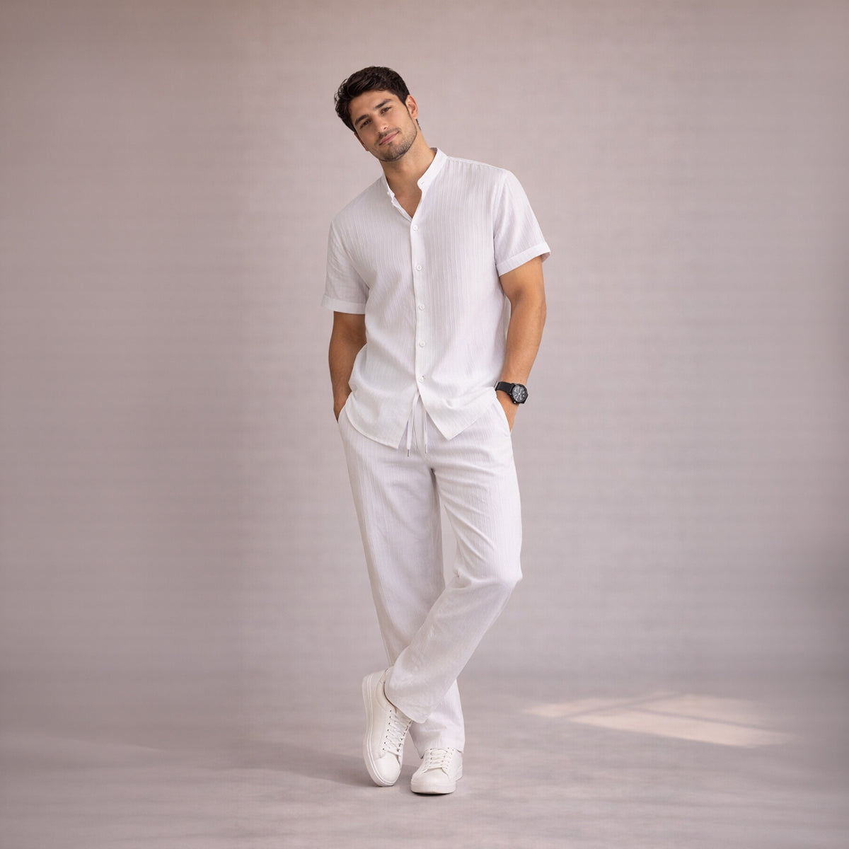 The Pinewater Men’s Linen Summer Trendy Set – Shirt & Pants