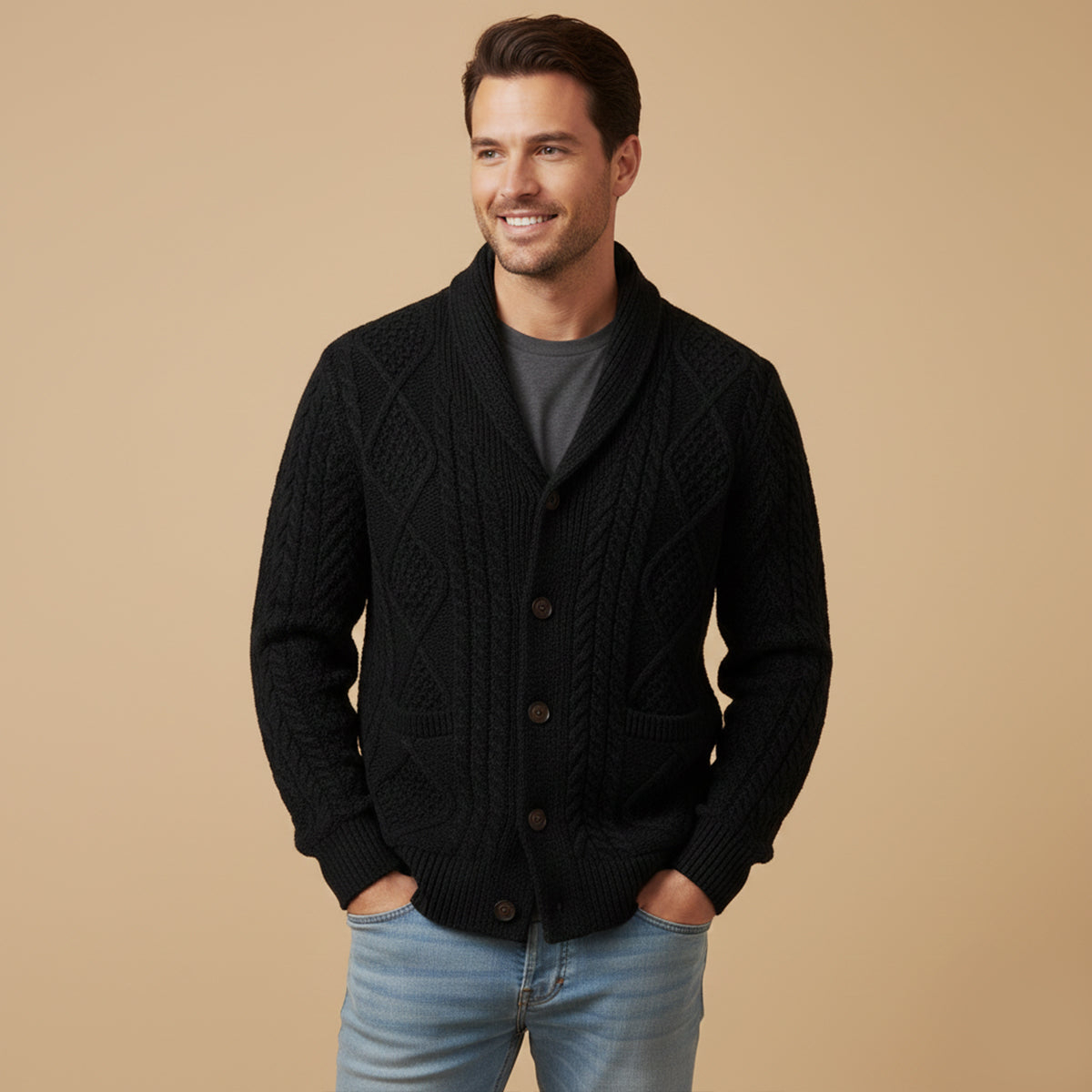 The Manchester 100% Cashmere Cardigan for Men