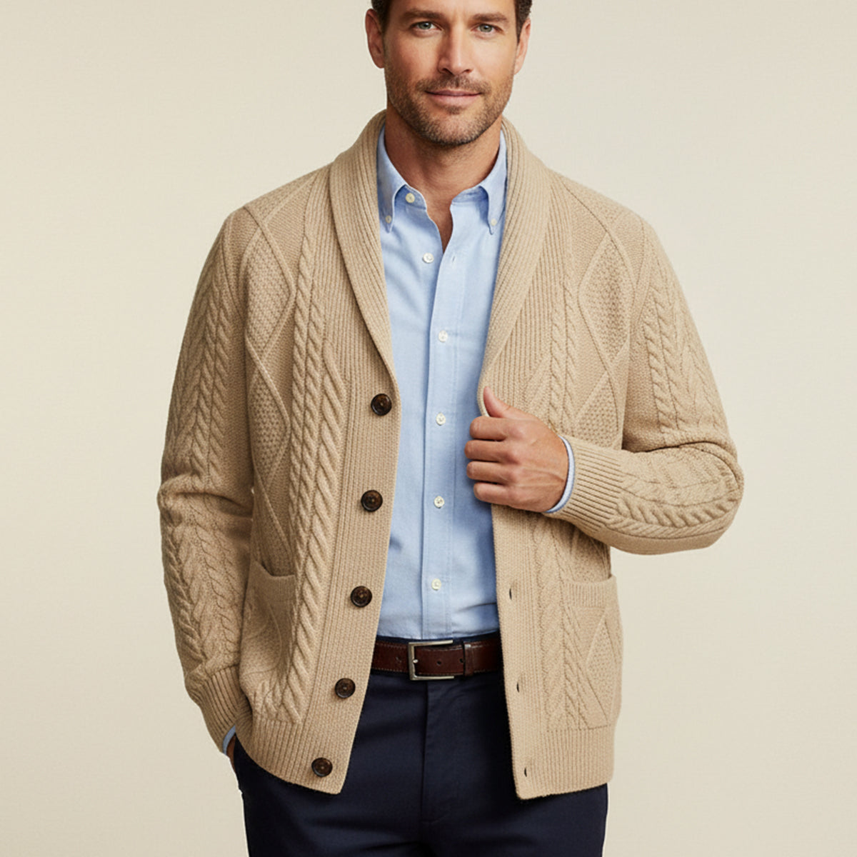 The Winchester 100% Cashmere Cardigan for Men