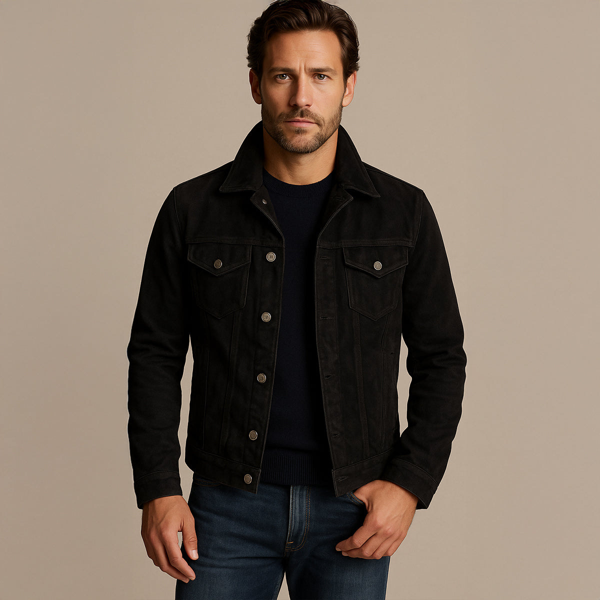 The Vintage Suede Cargo Jacket for Men — Lightweight Outdoor Style