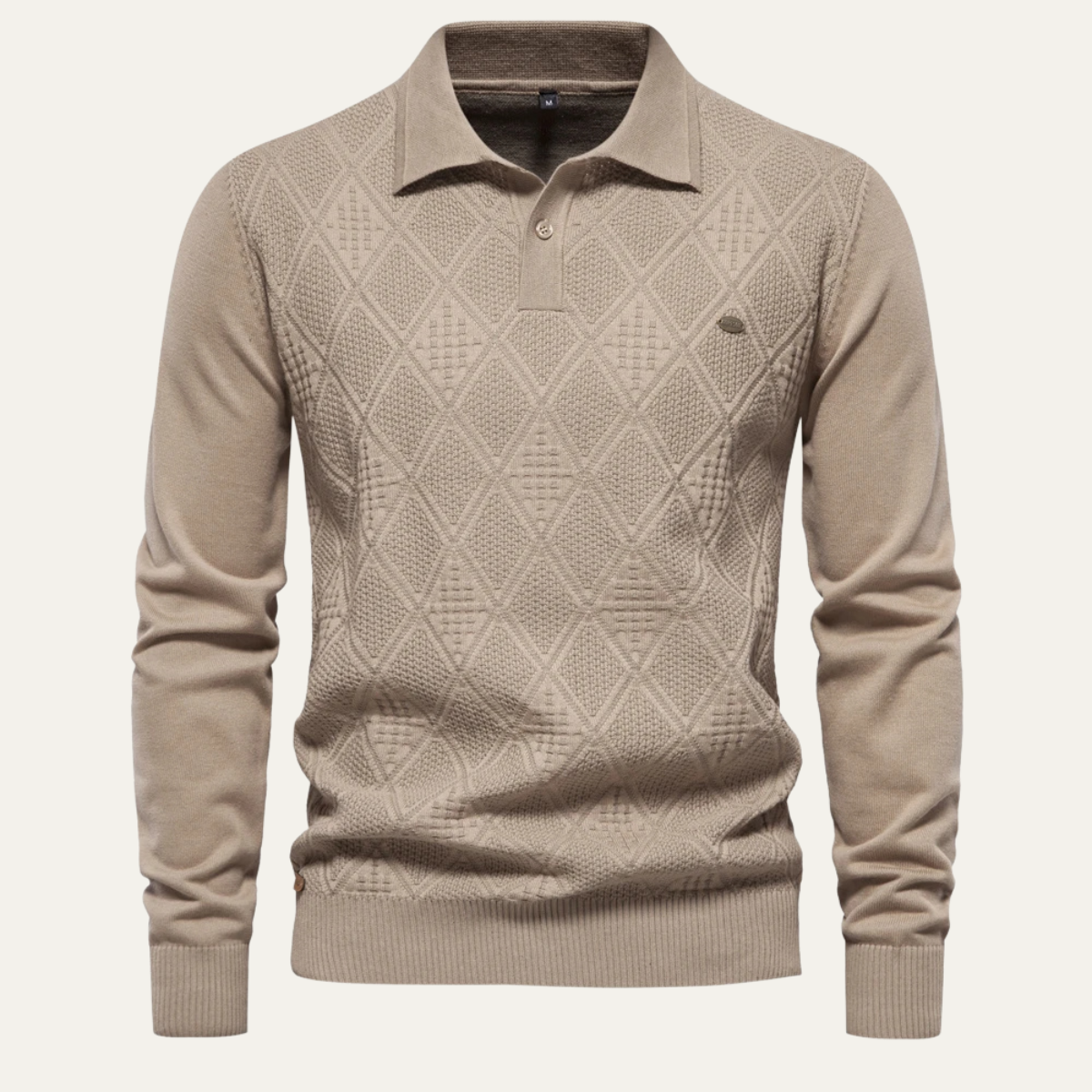 The Kensington Diamond Knit Polo Sweater for Men