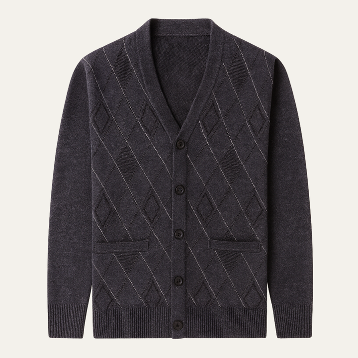 The Rosendale Men’s Trendy V Neck Button Knit Cardigan