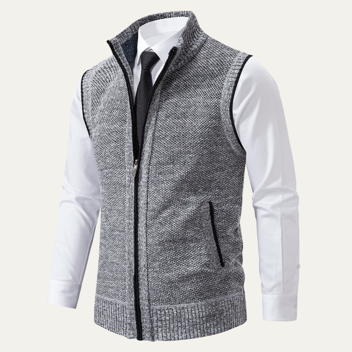 The Ridgecrest Men’s Business Casual Knit Zip Up Sweater Vest