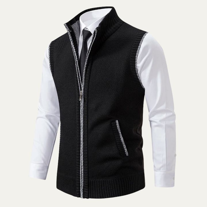 The Ridgecrest Men’s Business Casual Knit Zip Up Sweater Vest