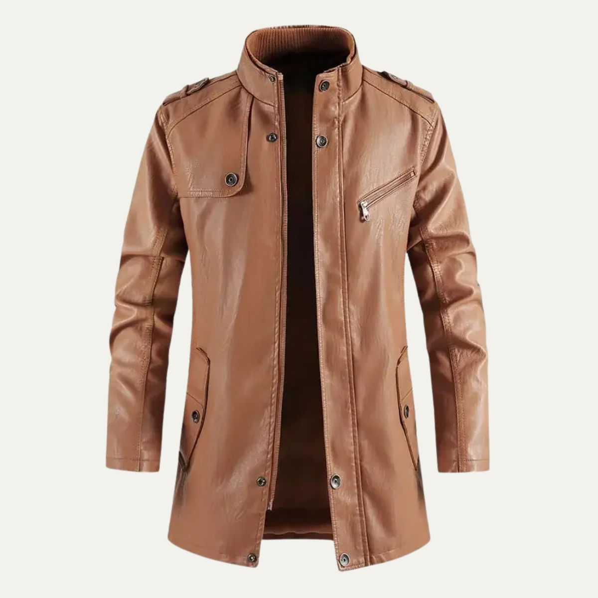 The Cernobbio Men’s Classic Thick Fleece Lined Leather Jacket