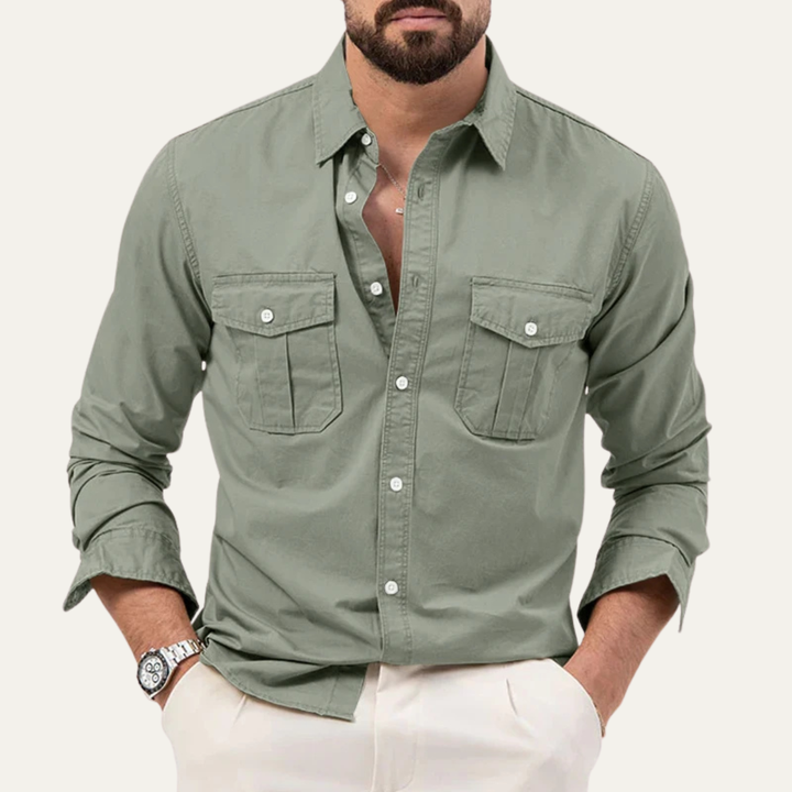 The Brookwater Men’s Retro Solid Button Up Shirt