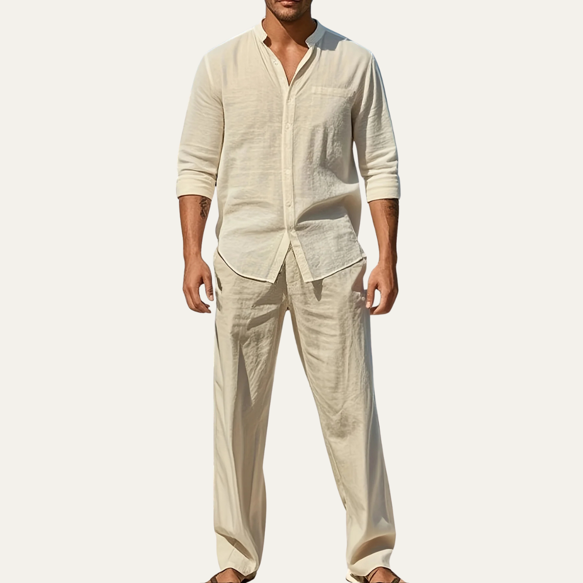 The Asolo Men’s Casual Shirt and Pants Outfit – Summer Linen Set