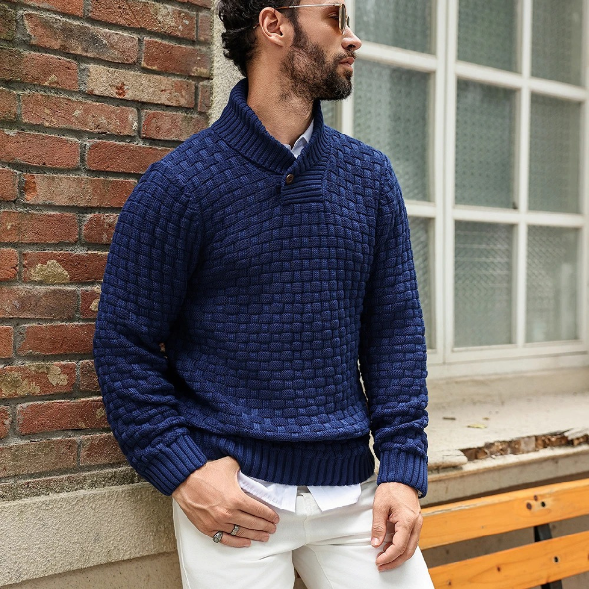 The Stirling Men's Textured Knit Winter Sweater