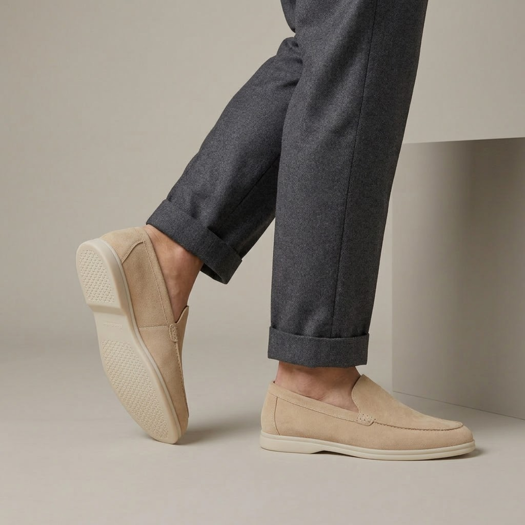 The Venetian Men's Trendy Suede Slip On Loafers