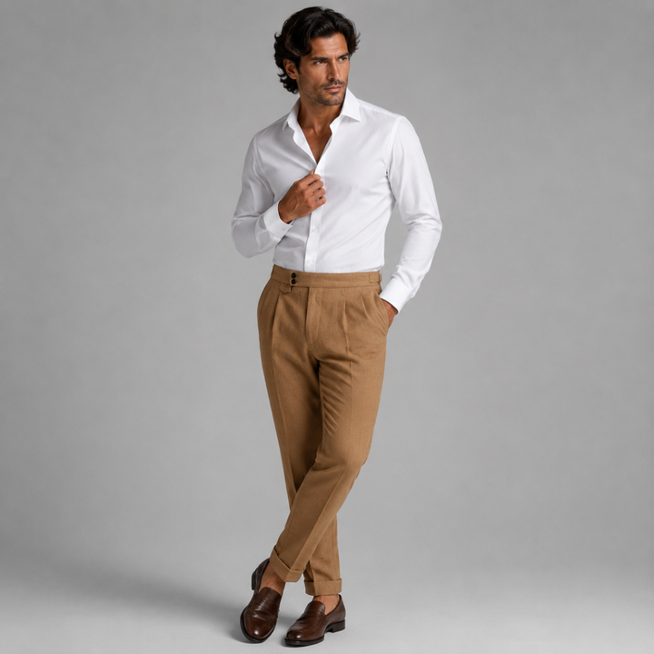 The Hobart Men’s Tailored High Waisted Pleated Dress Pants