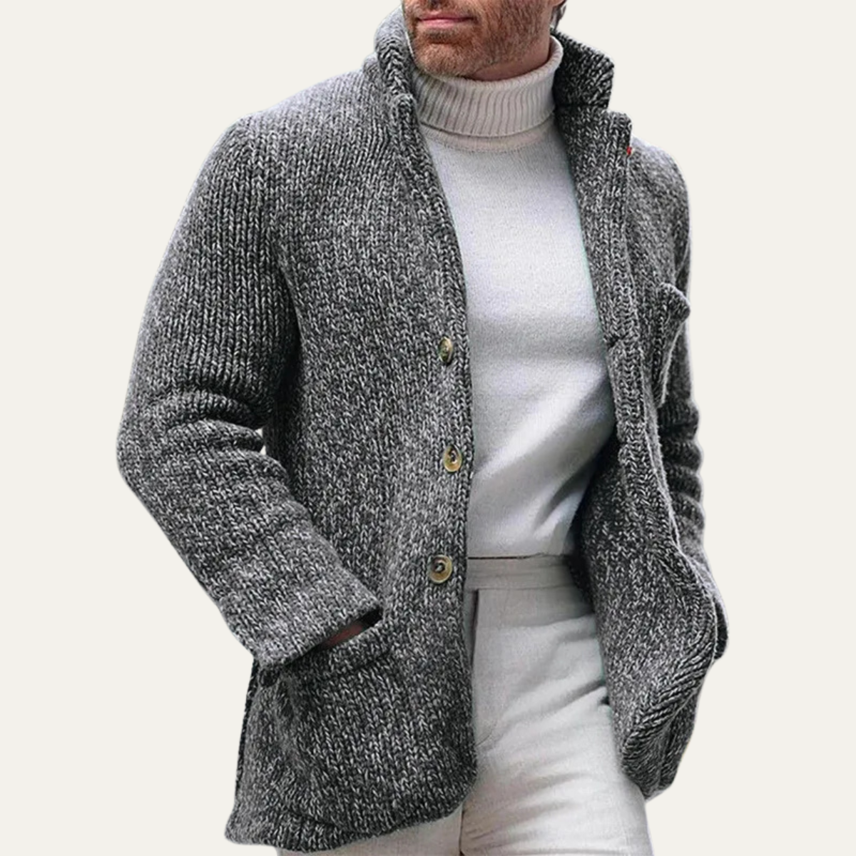 The Pemberton Men's Smart Casual Button Up Winter Knitted Cardigan
