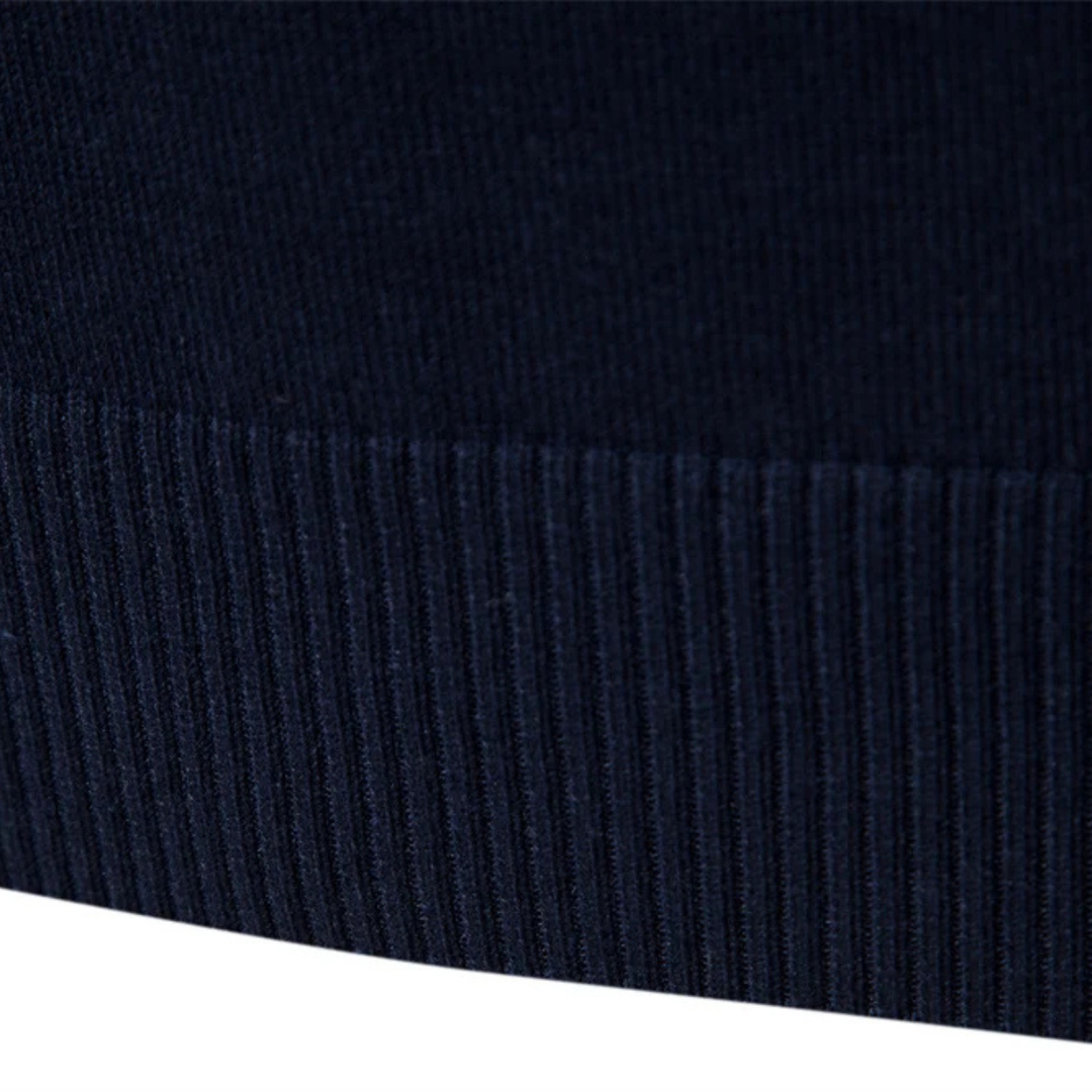 The Terracina Men’s Patchwork Zip Mock Neck Sweater