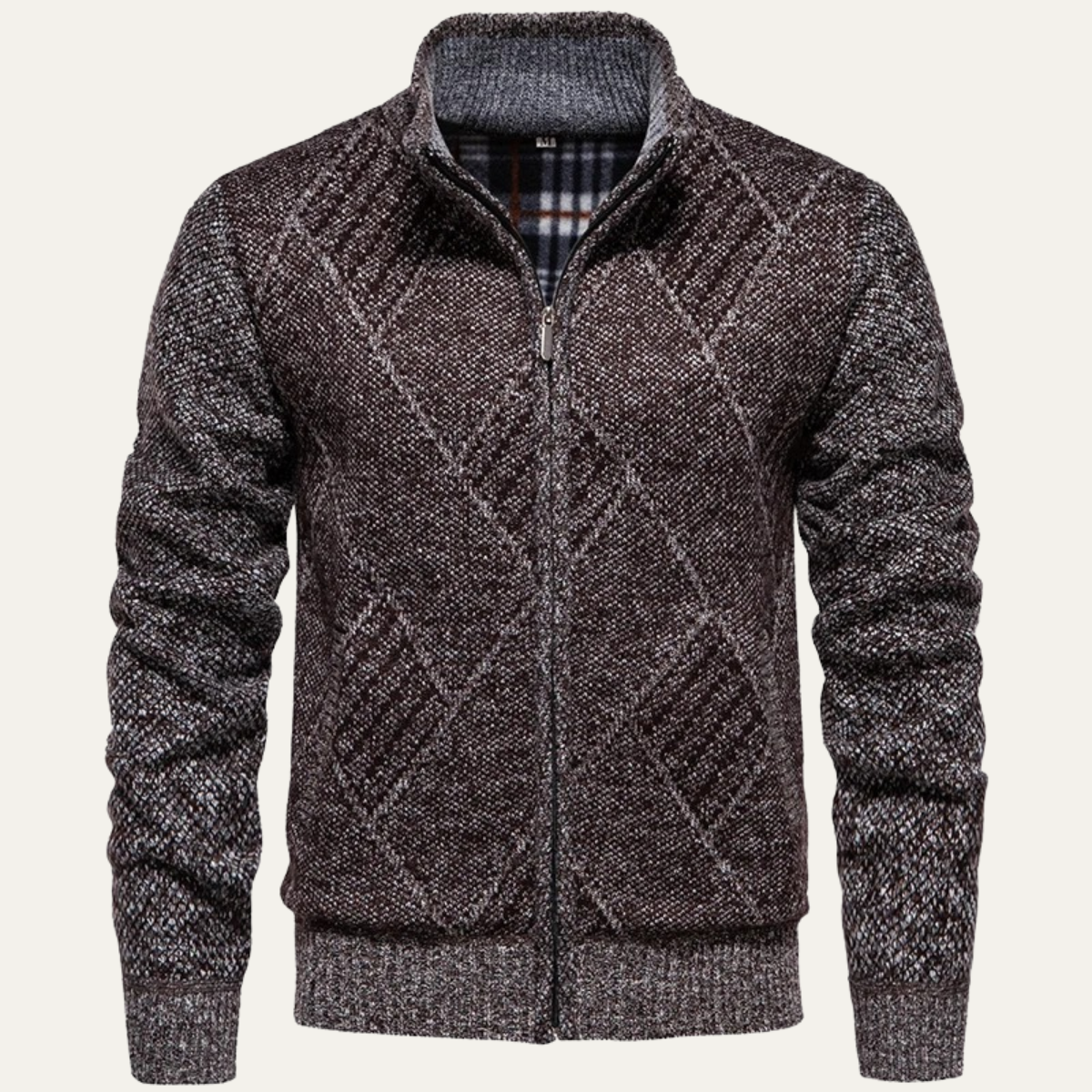 The Angera Men’s Casual Winter Knit Zip Up Jacket