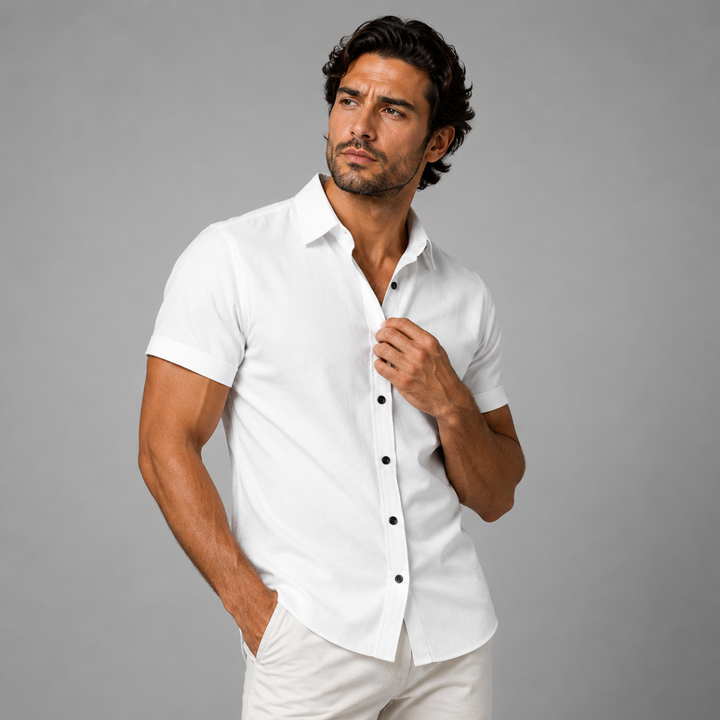 The Belluno Men’s Casual Business Solid Button-Up Shirt
