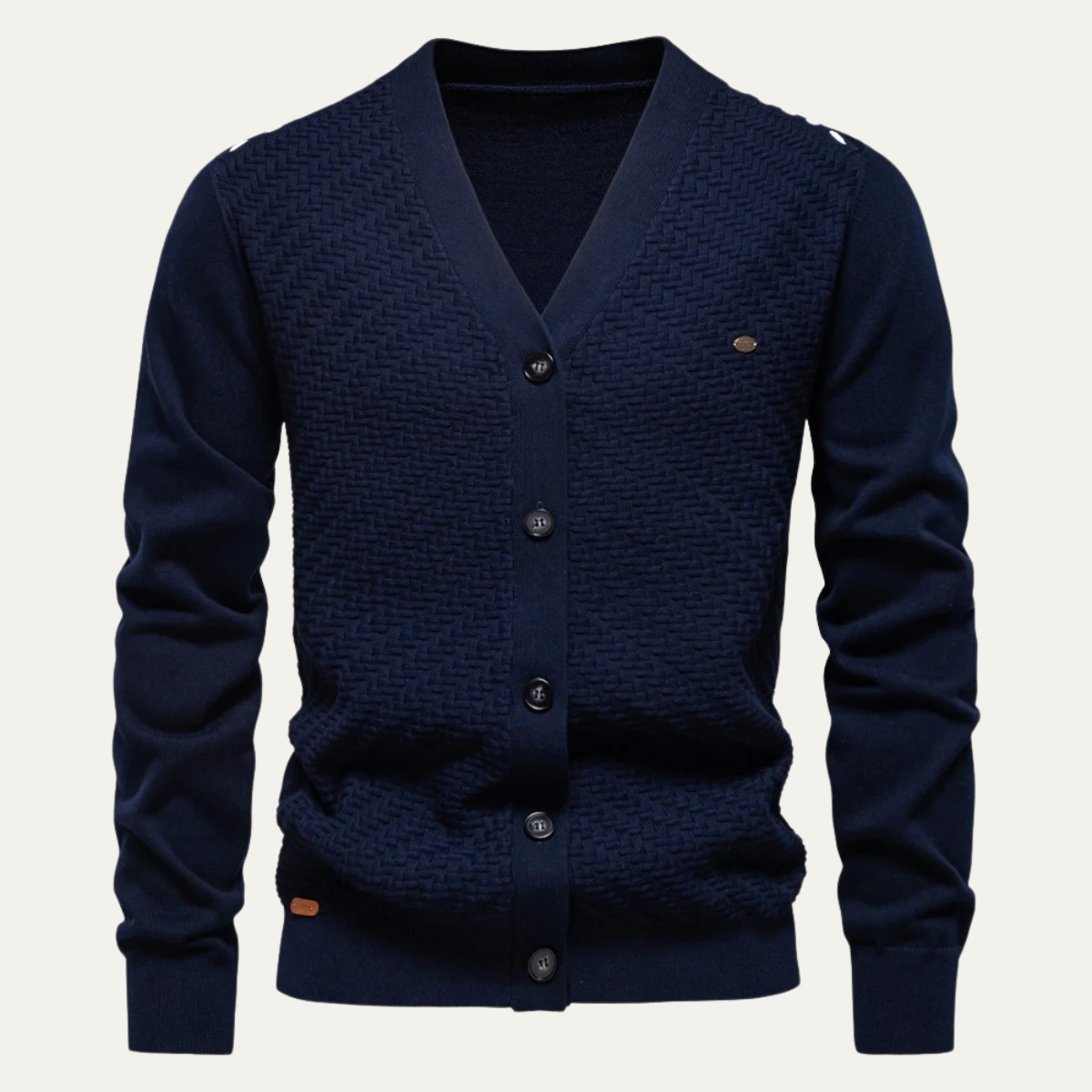 The Dulwich Men’s Casual V Neck Button Front Knit Cardigan