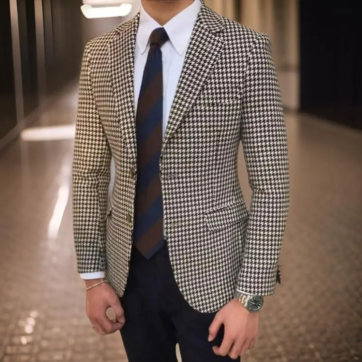 The Frankfurt Men’s Elegant Herringbone Wool Look Blazer