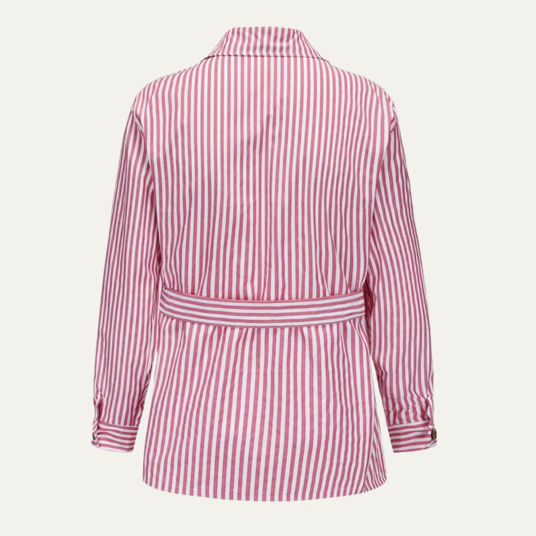 The Bramblewood Men’s Streetwear Striped Button Down Shirt with Pockets