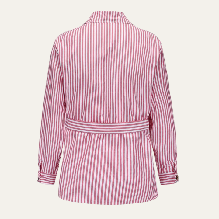 The Bramblewood Men’s Streetwear Striped Button Down Shirt with Pockets