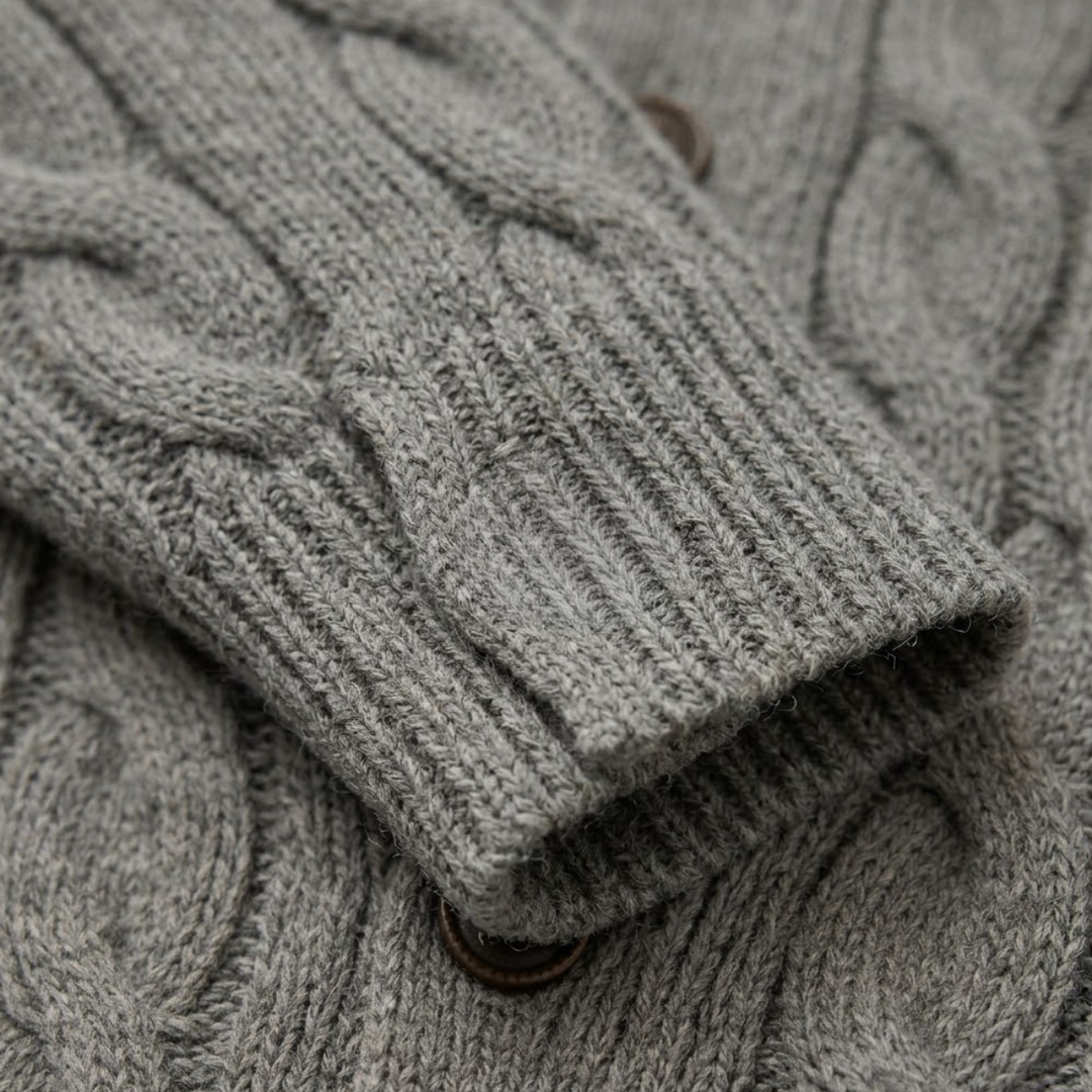 The Rome Men’s Casual Button Up Cable Knit Shawl Collar Cardigan