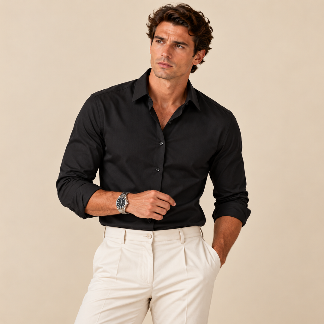 The Hawthorne Men’s Stretch Button Up Slim Fit Dress Shirt