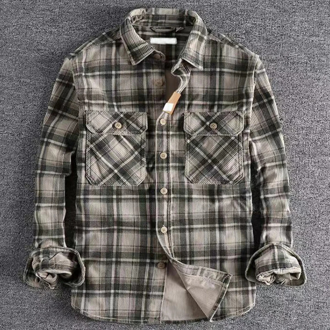 The Forio Men’s Vintage Plaid Flannel Shirt