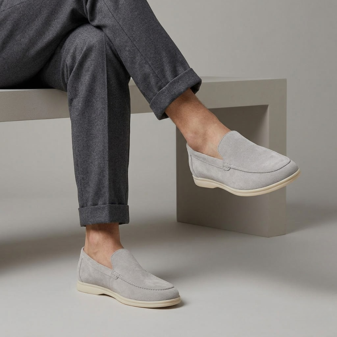 The Venetian Men's Trendy Suede Slip On Loafers