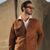 The Hyatt Men's Camel Suede Overshirt - Slim Fit Luxury Jacket with Pockets