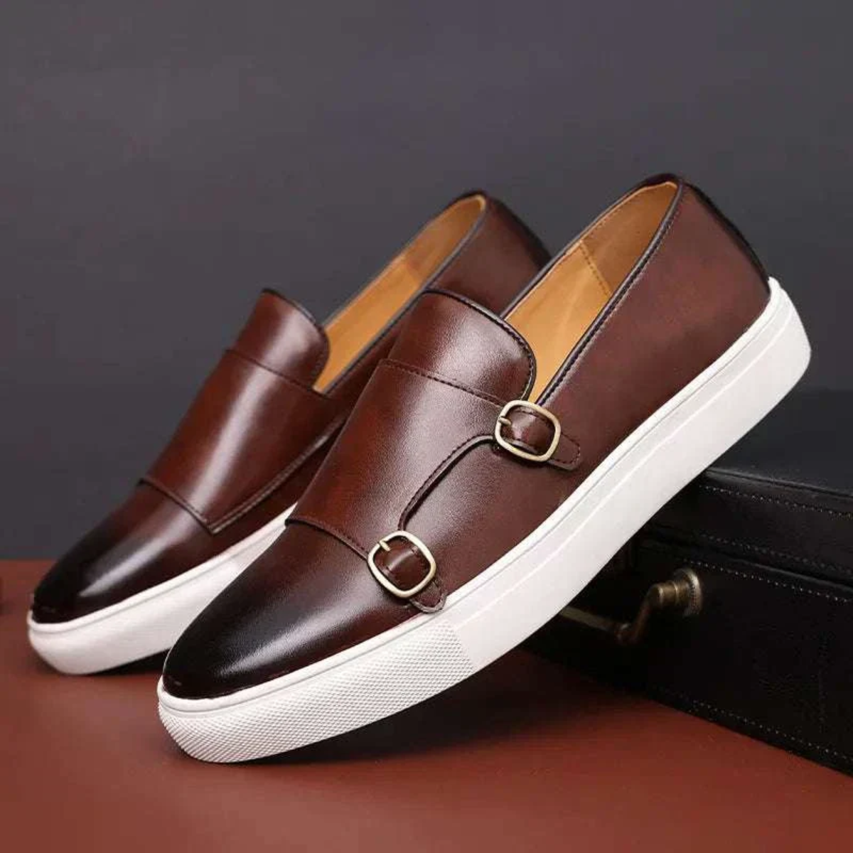The Grosseto Men’s Leather Loafer with Rubber Sole