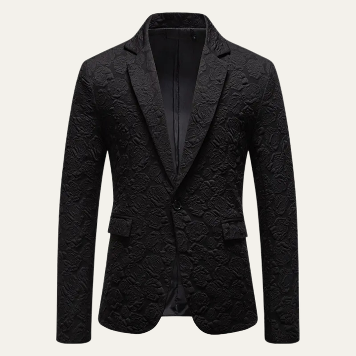 The Ceccano Men’s Casual Textured Rose Pattern Slim Fit Blazer - Wedding Guest