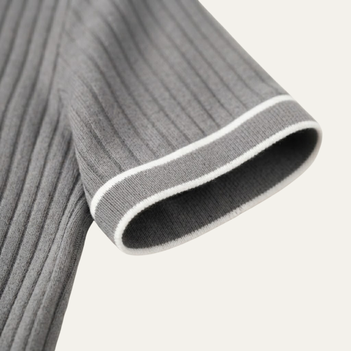 The Moscova Men’s Ribbed Knit Business Polo Shirt