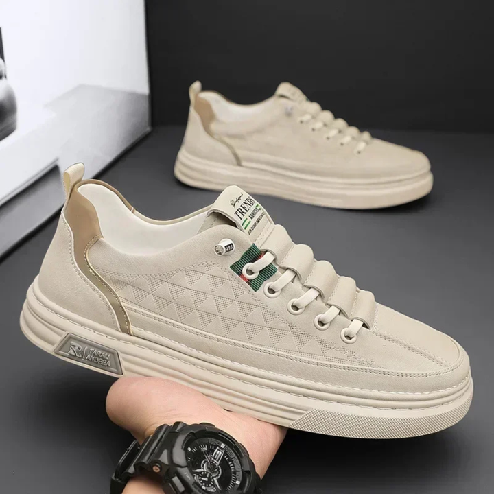 The Cedarbrook Men’s Casual Lightweight Leather Look Lace Up Sneakers