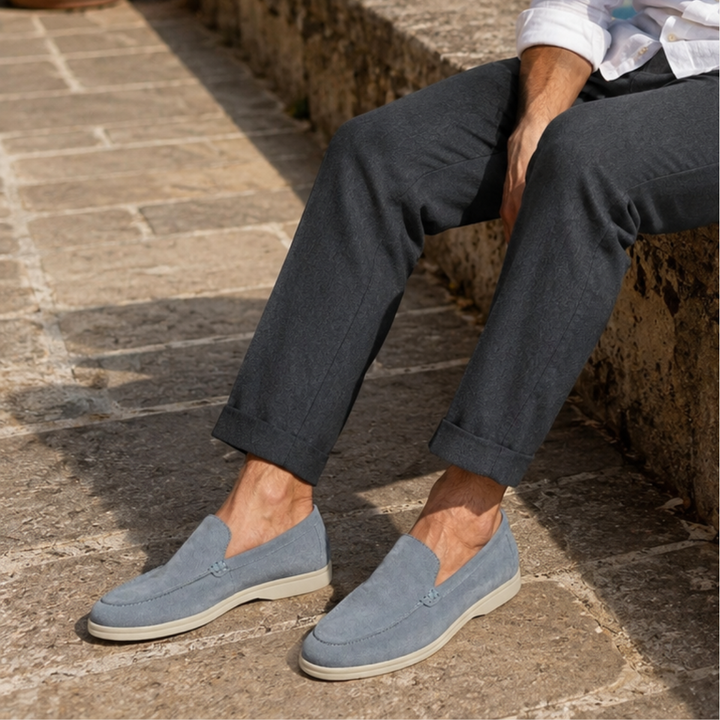 The Venetian Men's Trendy Suede Slip On Loafers