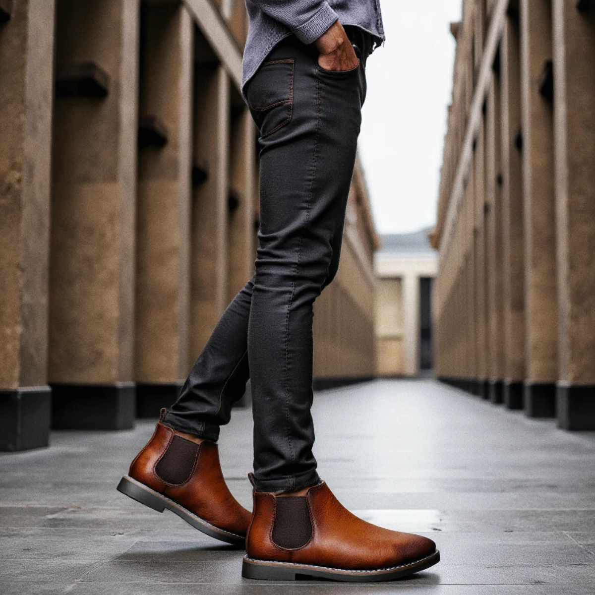 The Mantova Men’s Classic Retro Slip On Ankle Leather Chelsea Boots