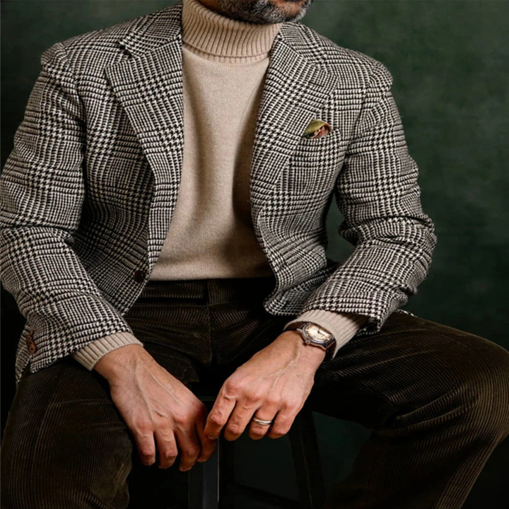 The Berlin Men’s Smart Casual Herringbone Tweed Wool Blazer