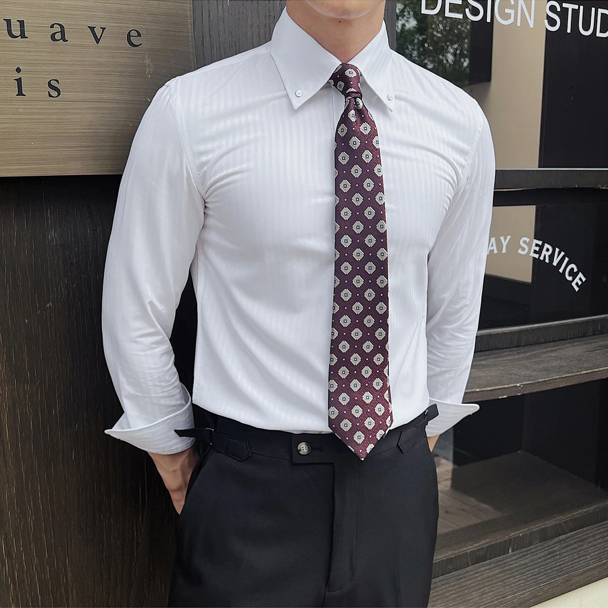 The Brookhaven Park Men’s Casual Striped Button Up Shirt