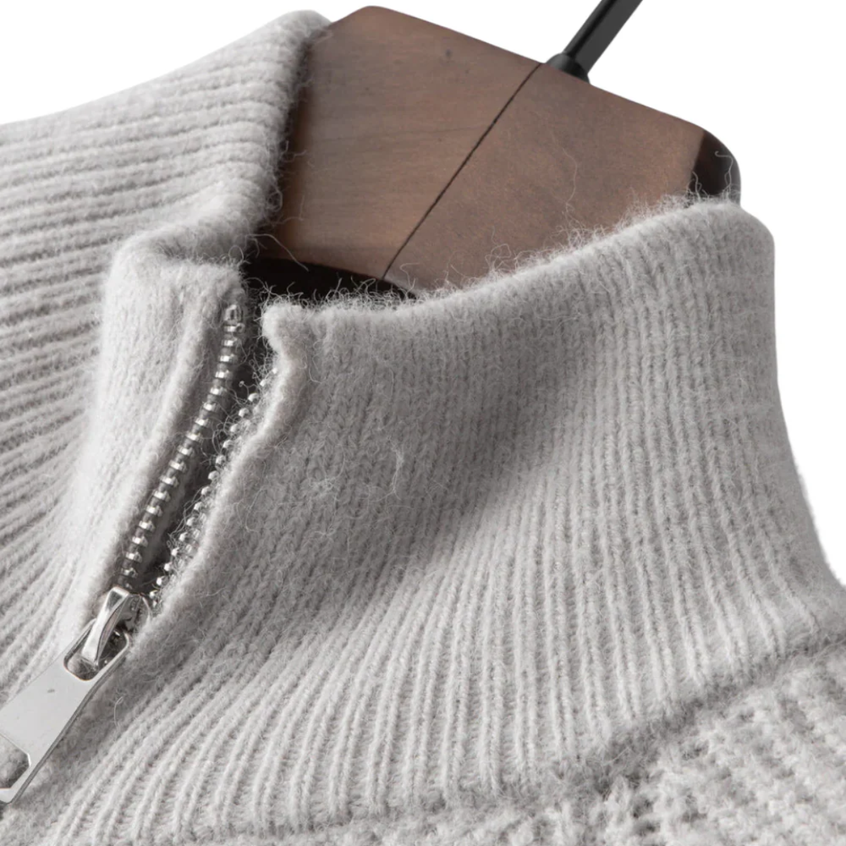 The Four Seasons Merino Wool Knitted Zip Cardigan Sweater for Men