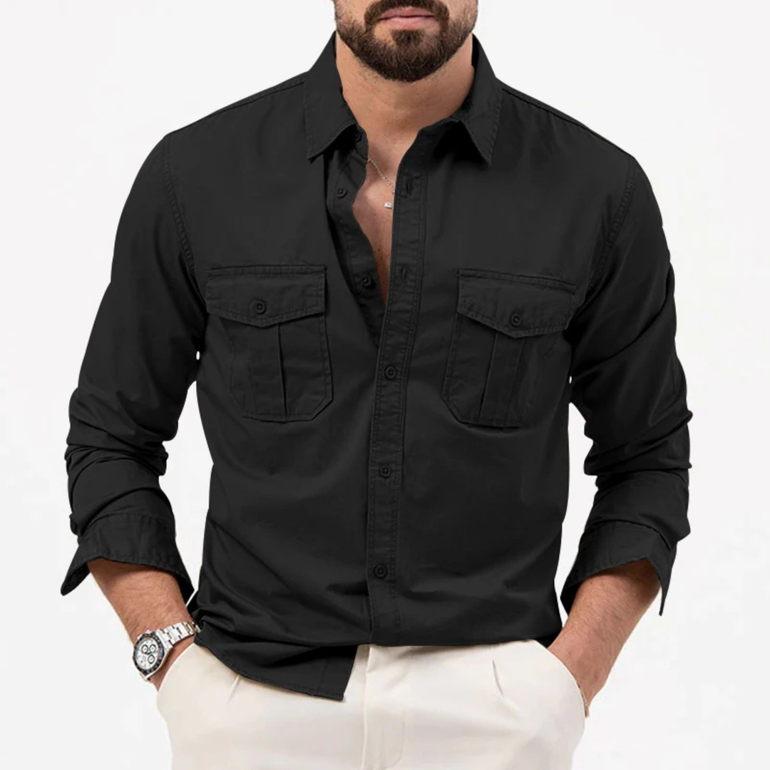 The Brookwater Men’s Retro Solid Button Up Shirt