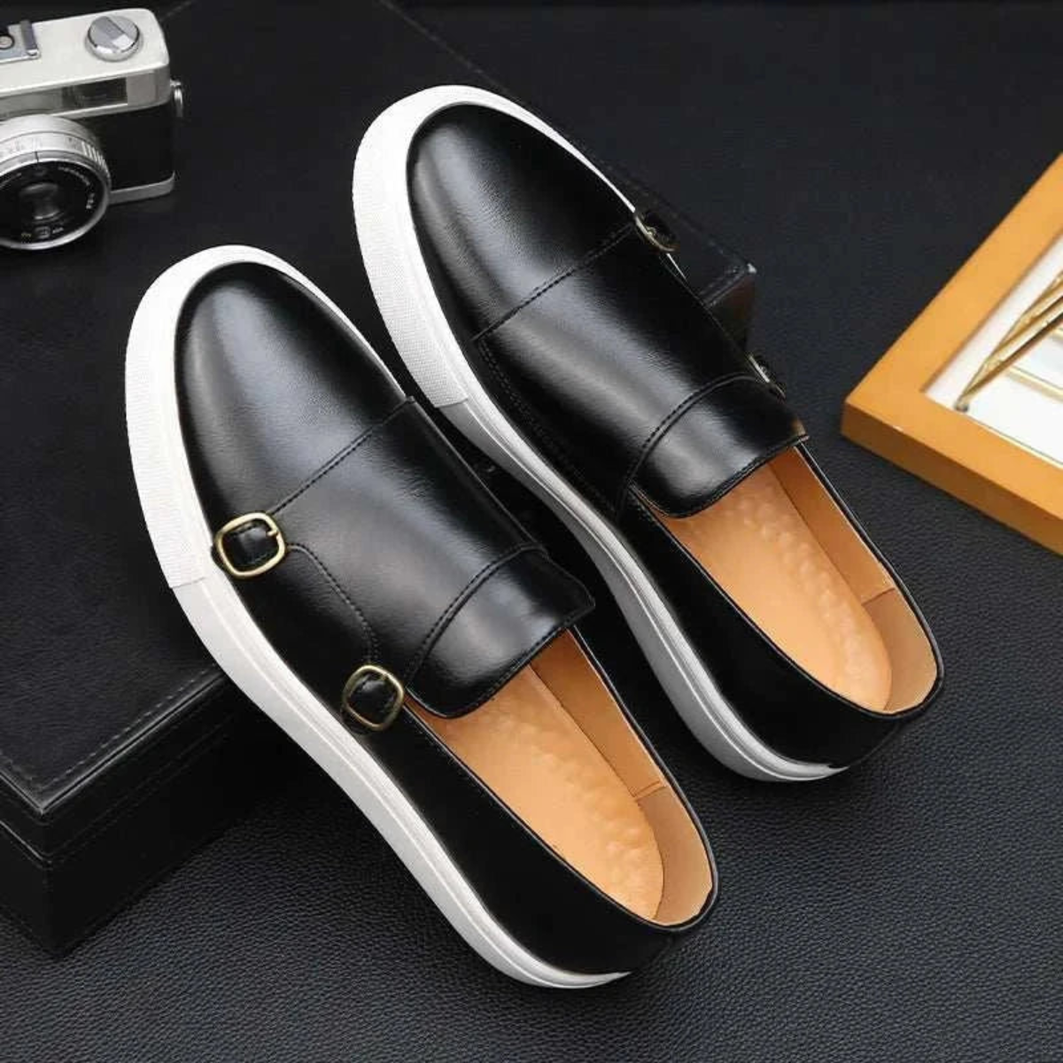 The Grosseto Men’s Leather Loafer with Rubber Sole