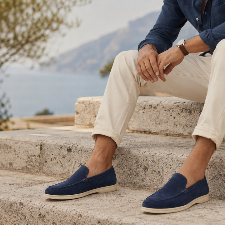 The Venetian Men's Trendy Suede Slip On Loafers