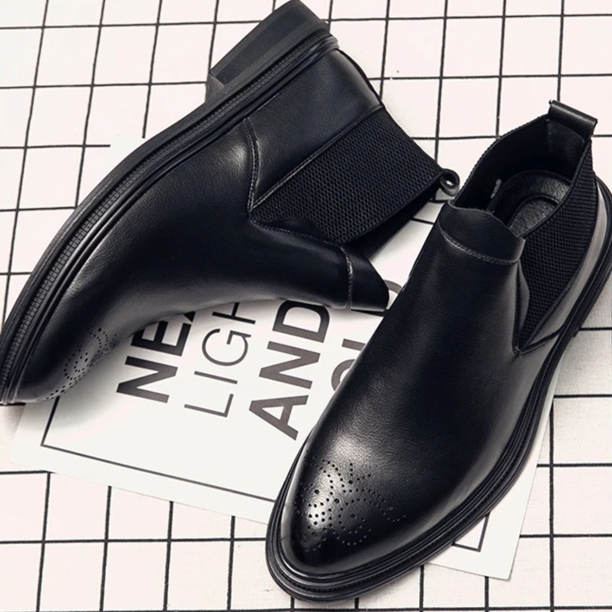 The Summerville Men’s Leather Brogue Detail Smart Casual Ankle Boots