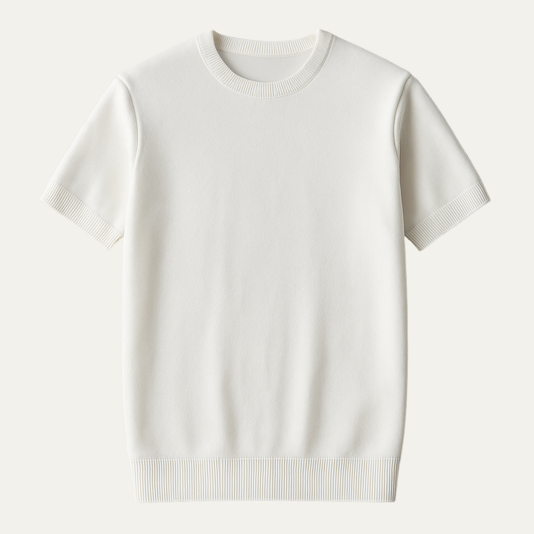 The Evoque Men’s Slim Fit Cashmere Shirt – Lightweight Short Sleeve Knit