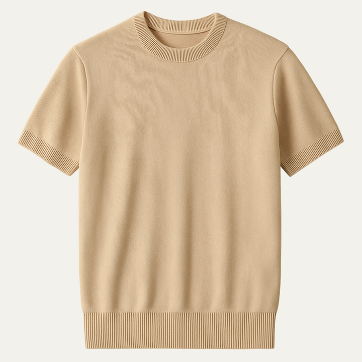 The Evoque Men’s Slim Fit Cashmere Shirt – Lightweight Short Sleeve Knit
