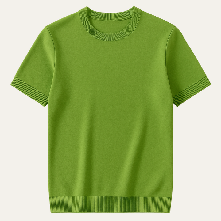 The Evoque Men’s Slim Fit Cashmere Shirt – Lightweight Short Sleeve Knit