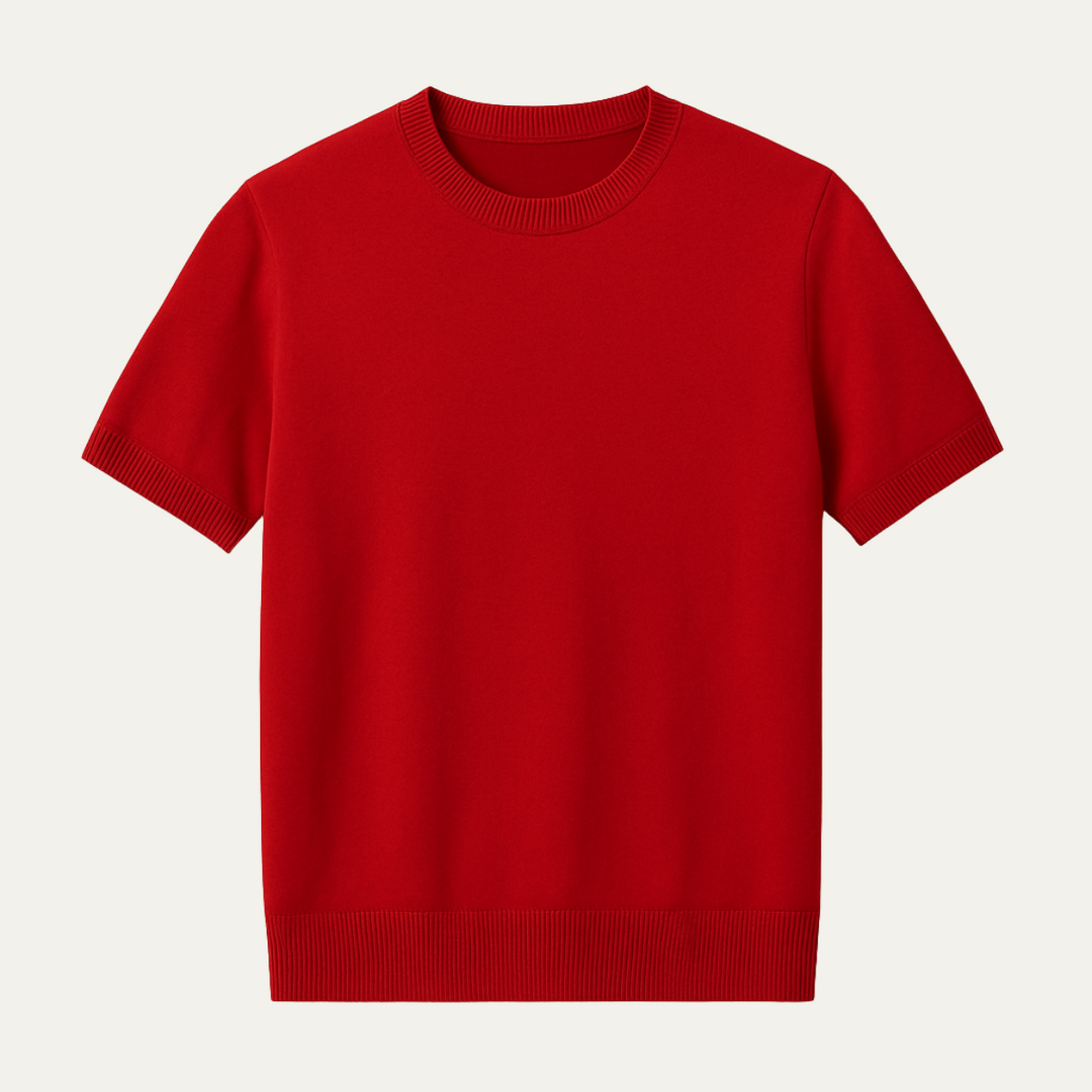 The Evoque Men’s Slim Fit Cashmere Shirt – Lightweight Short Sleeve Knit
