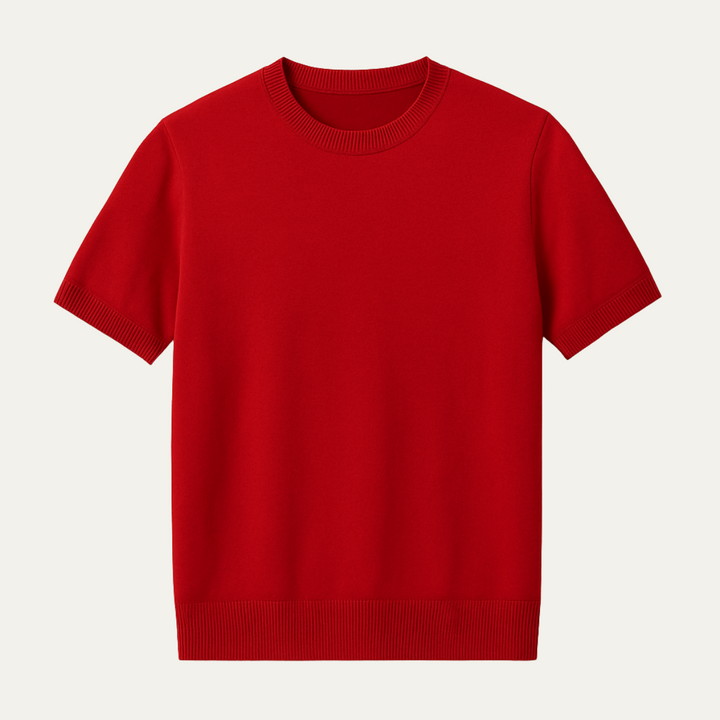 The Evoque Men’s Slim Fit Cashmere Shirt – Lightweight Short Sleeve Knit