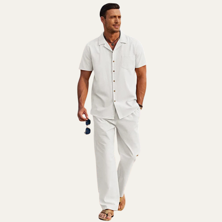 The Westfield Men’s Linen Shirt and Trouser Matching Set