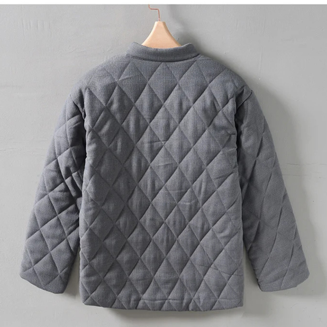 The Richmond Hill Men’s Vintage Quilted Padded Stand Collar Jacket